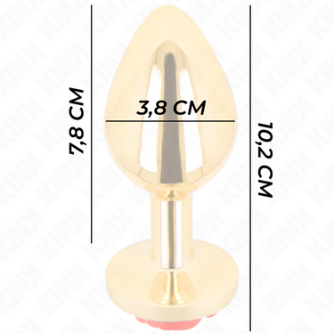 Plug anale dorato con rosa rossa, eleganza e sicurezza